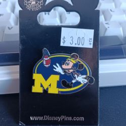 Disney Mickey Mouse NCAA Football University of Michigan Wolverines Pin