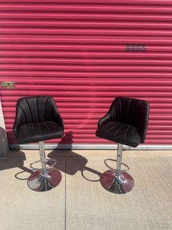 Black Faux Leather Barstools