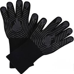 BBQ Grill Gloves Heat Resistant Gloves 1472°F Oven Cooking Mitts Silicone 5.5''