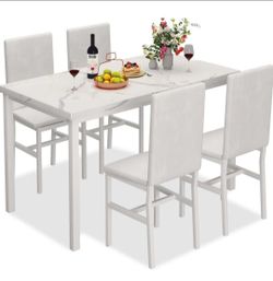 Modern Marble-Style Dining Set