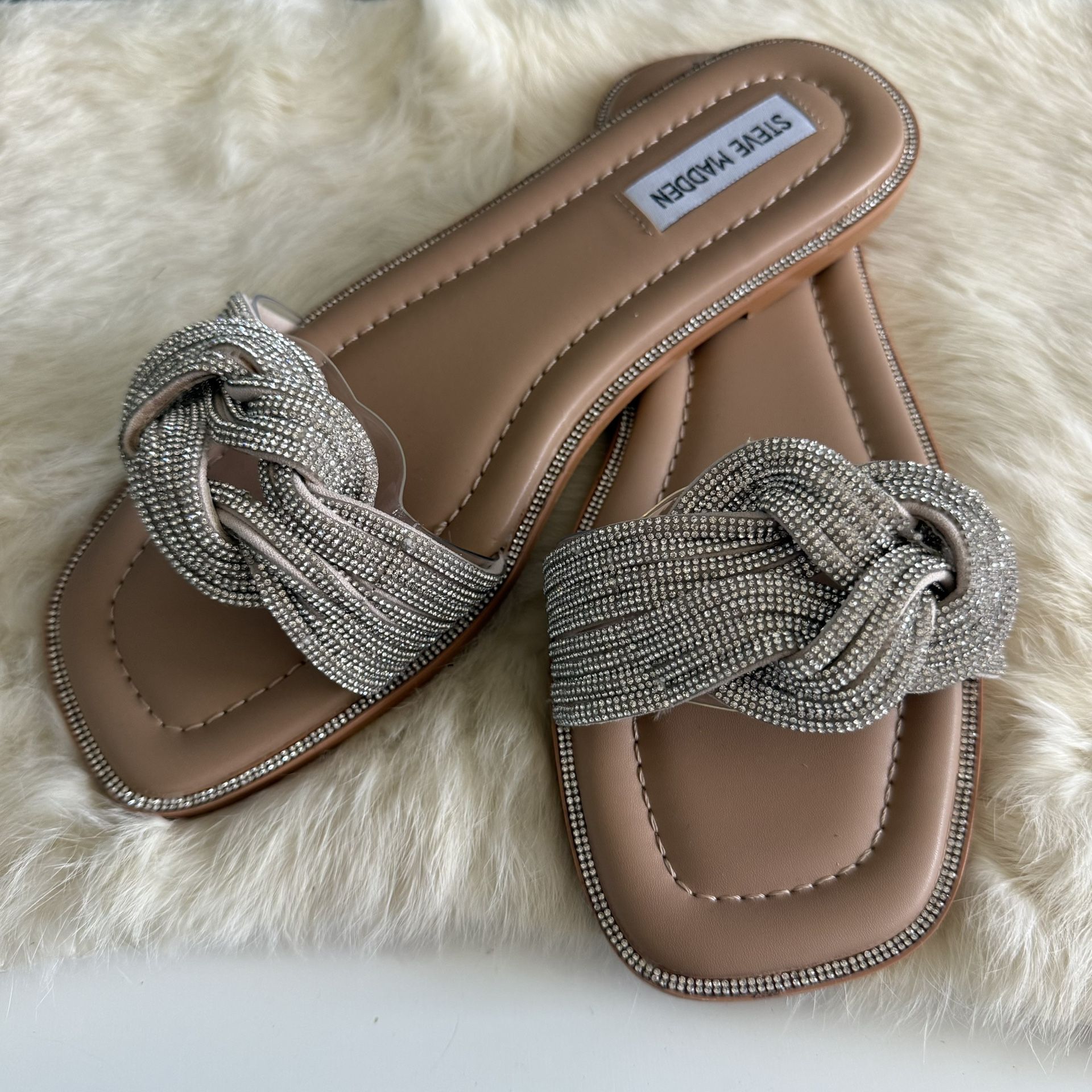 Steve Madden Adore Silver Rhinestone Sandals