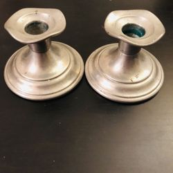 Vintage Collection Pair Of  Solid Pewter Candle Holder 