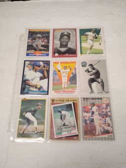 Lot of 9 Old Rickey Henderson Baseball Cards - in very good condition