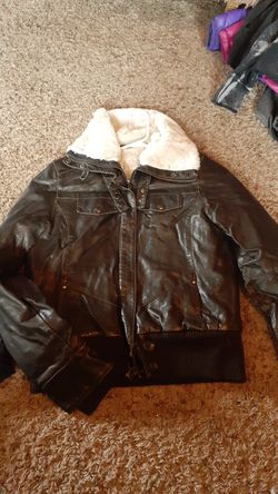 Xhiliration Junior Size Large Bomber Jacket w/ fur lining