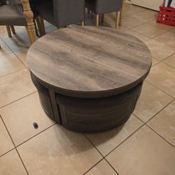 MOVING SALE! Coffee Table w/ Gliding Storage Seats And End Tables