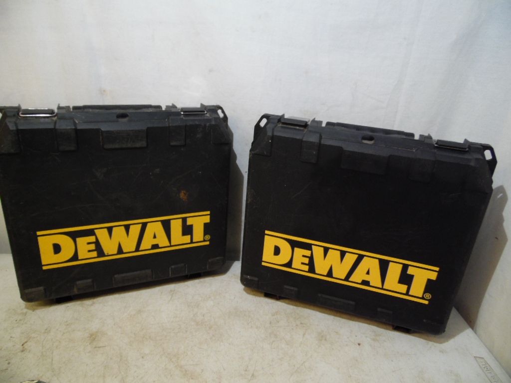 2 Dewalt Drill Power Tool Case DC759KA & DC742KA Black Sturdy Plastic Tool Box