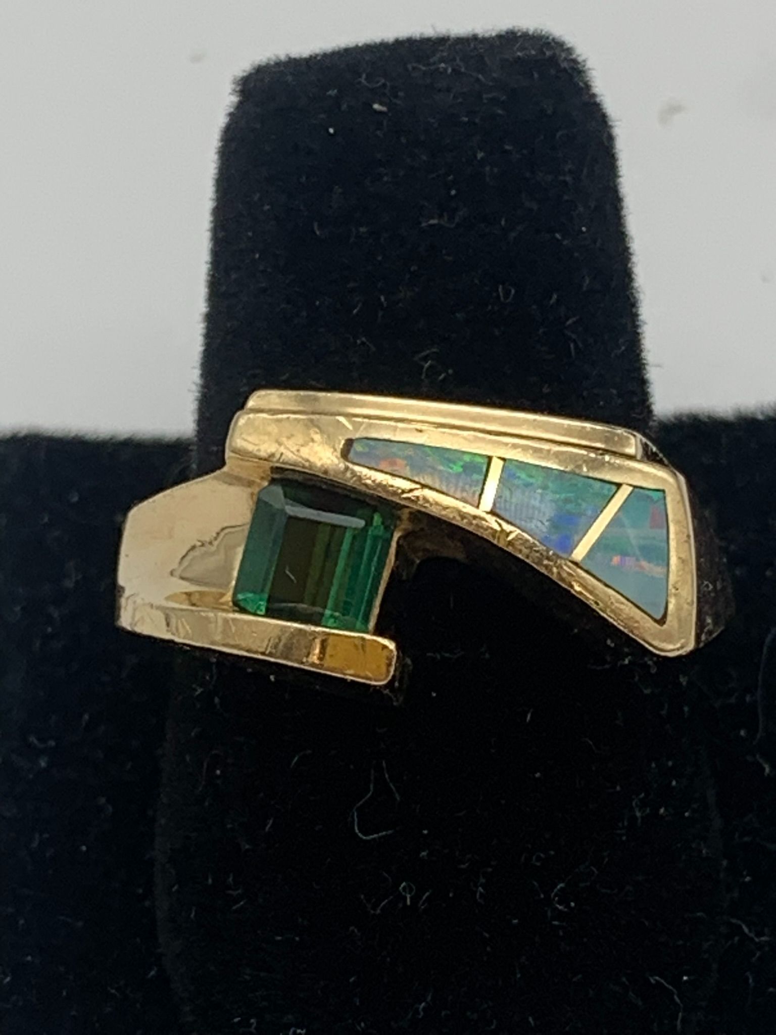 Gold stone ring #12396