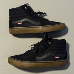 Vans Sk8 Hi Pro Model Black Gum Sole Used
