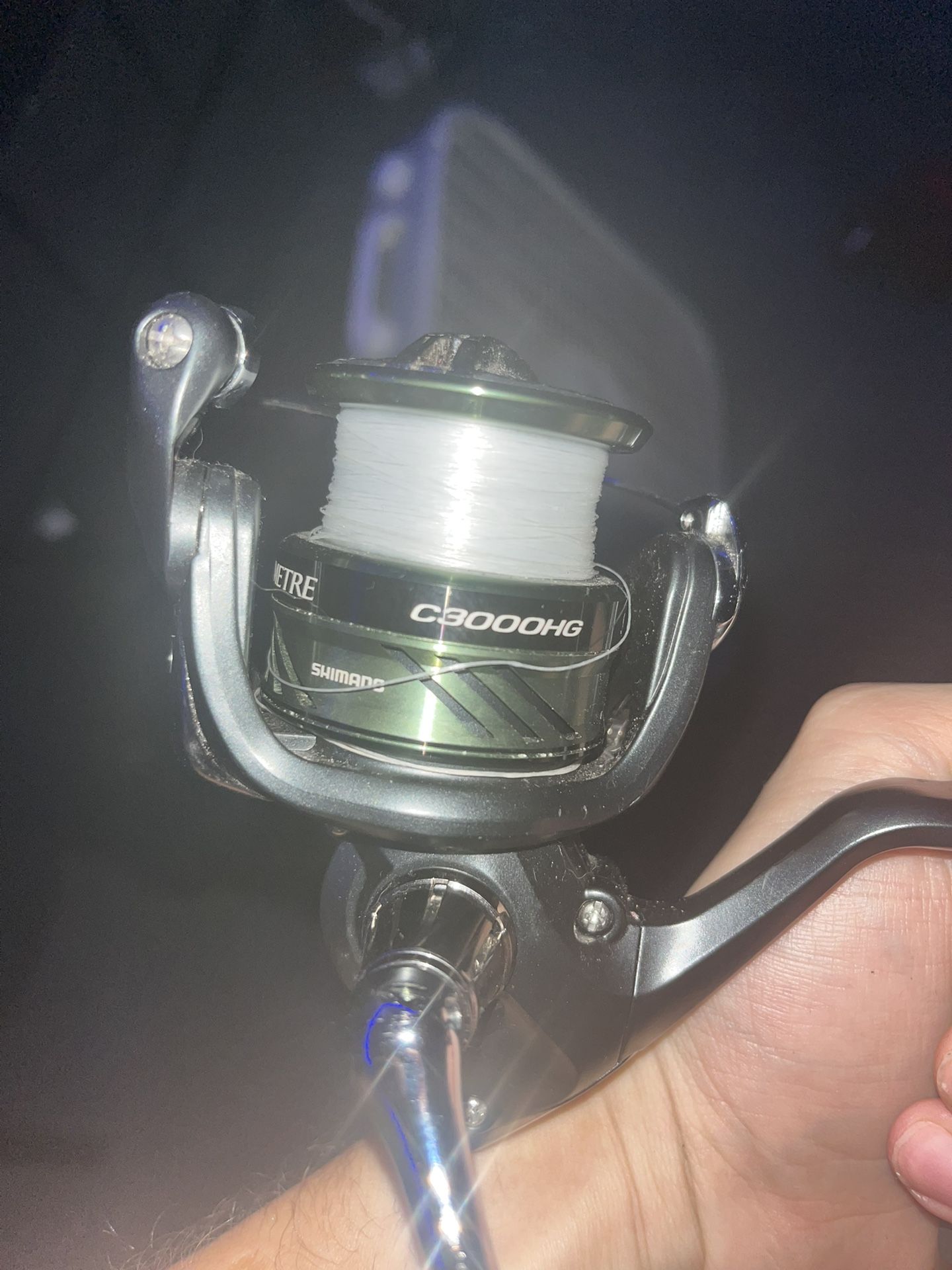 Shimano C3000HG SETUP WITH ROD AND SPOOL FULL OF BRAIDED LINE