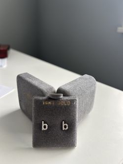 Diamond initial “b” stud earrings