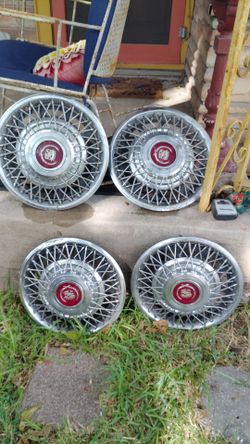 Cadillac Wire Spoke Hubcaps Set of 4