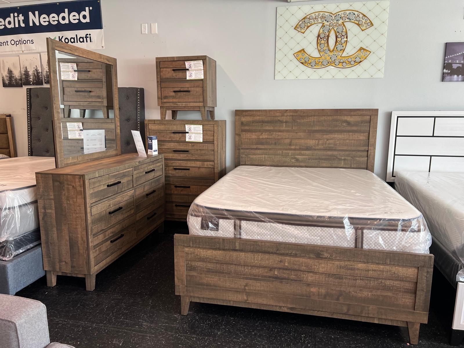 Queen Size Farmhouse BedroomSet All Pieces Except Mattress. We Can