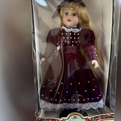 VictorianCollection by Melissa Jane 1996 Limited Edition Brunette Porcelain Doll