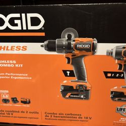 RIDGID. 3RUSHLESS RIDGID 18V BRUSHLESS 2-TOOL COMBO KIT