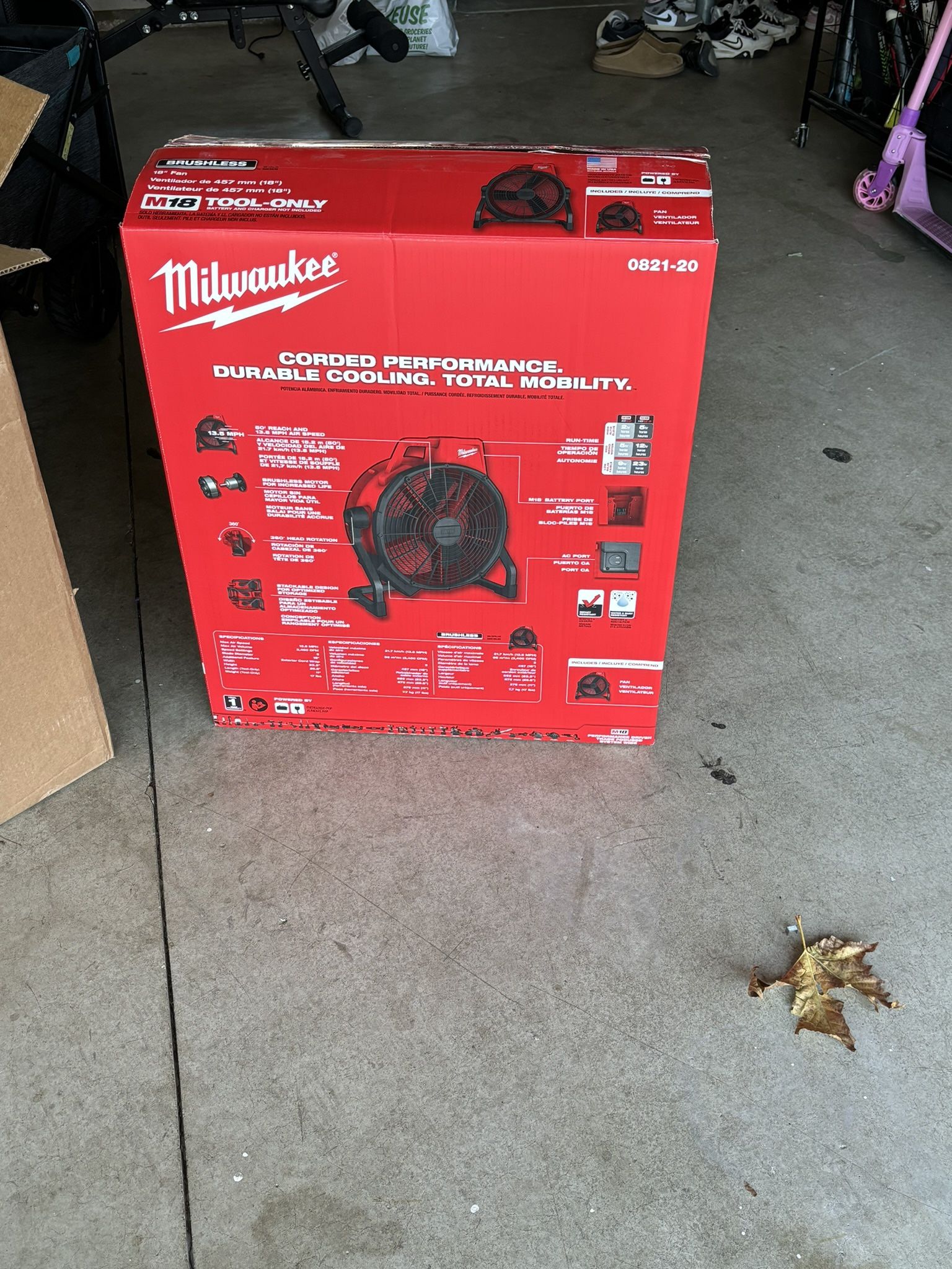 Milwaukee Fan 18" Brushless Motor