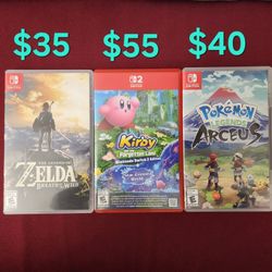 Nintendo Switch Games - Perfect Condition - Zelda Breath Of The Wild - Pokemon Legends Arceus - Kirby In The Forgotten Land (Switch 2 Edition)