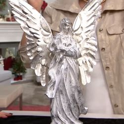 19" Angel with Metal Wings by Valerie