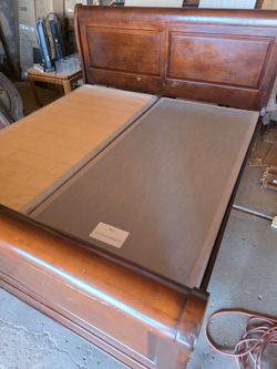Cherry Wood Sleigh Bed Frame king