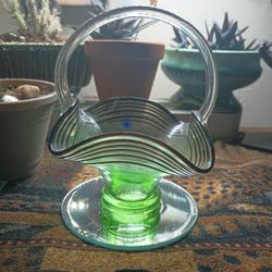Vintage Glass Basket Hazel Color