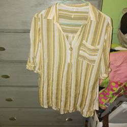 White Green And Yellow Dress Shirt