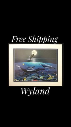 Wyland, "The Living Sea" Fine Art Calender Print. Mounted on Acid Free Foam Core. Double Matted on Acid Free Matt Board.