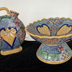 15 Pieces Of Uriarte Talavera Pottery 