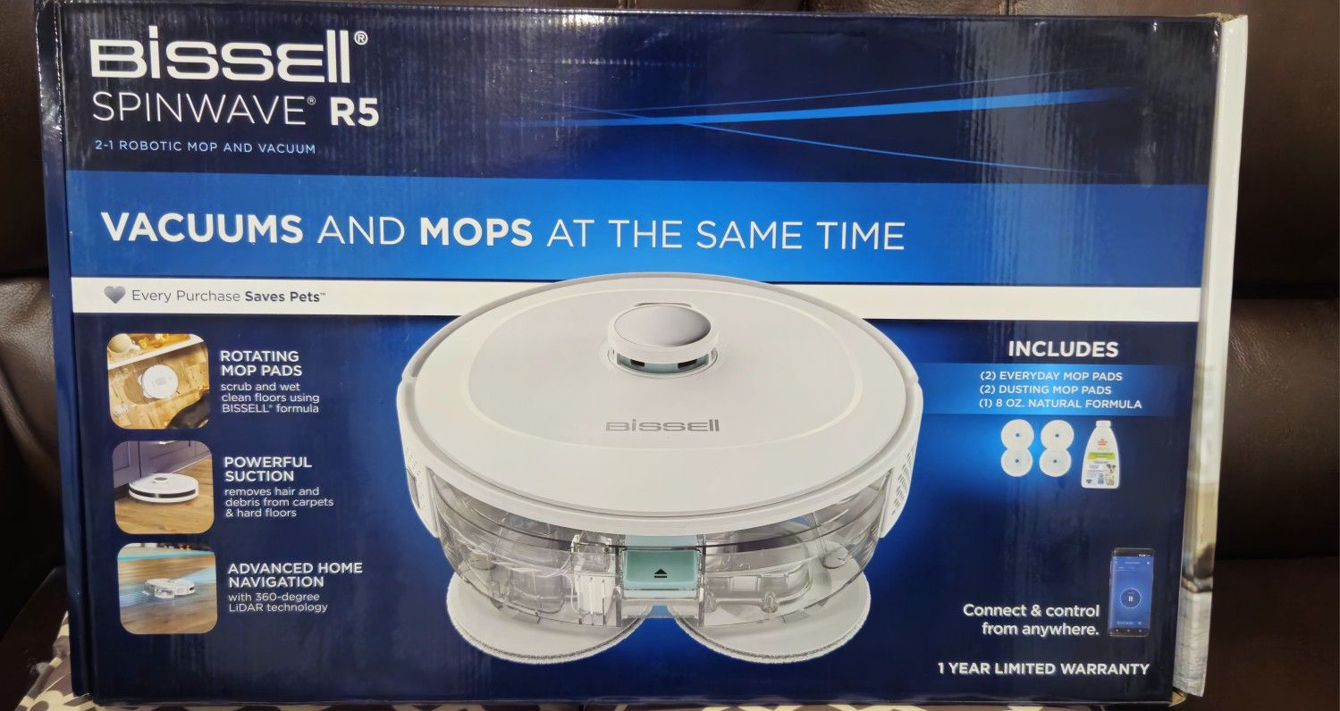 BISSELL - SpinWave R5 Robotic Mop & Vacuum - White

