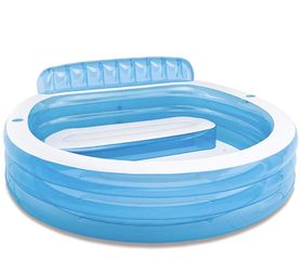 Intex Swim Center Inflatable Family Lounge Pool, 90" X 86" X 31", for Ages 3+