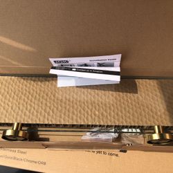 Twin Glass Shelves With Gold Trim 