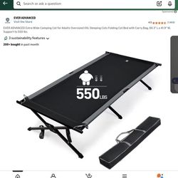 EVER ADVANCED Extra Wide Camping Cot for Adults Oversized XXL Sleeping Cots Folding Cot Bed with Carry Bag