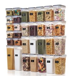 Vtopmart 32pcs Airtight Food Storage Containers Set, BPA Free Plastic Kitchen and Pantry Organization Canisters with Lids (Firm Price ) 