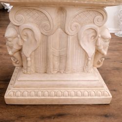 Glass Dining Table With Elephant Pedestal And 4vchairs