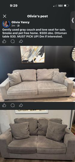 Sofa and love seat
