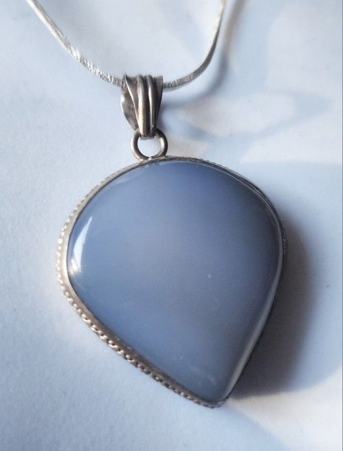 Sterling Necklace Moonstone Pendant