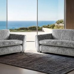 Brand New Grey Modern Style Sofa & Loveseat 