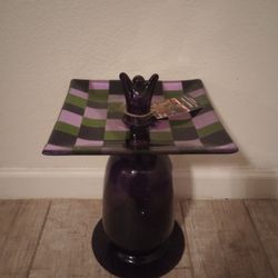 Art Glass Birdbath Or  Feeder