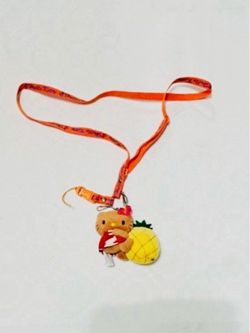 Sanrio Hello Kitty Hawaiian 4" Tan Mascot Plush Doll Keychain Lanyard