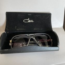 Unisex CAZAL Sunglasses Transparent Frame Gold Accents With Case! 