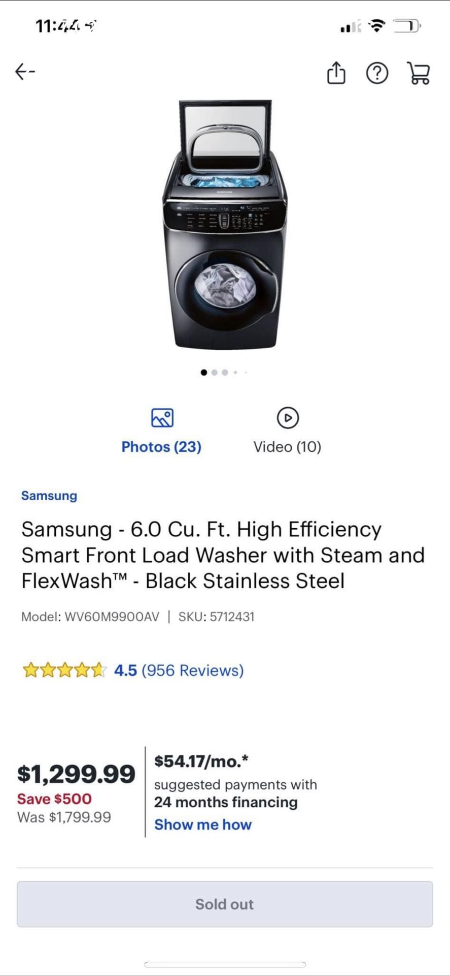 Samsung Frontload Washer/Dryer