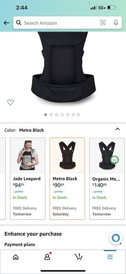 Brand New Organic Black Gemini Baby Carrier