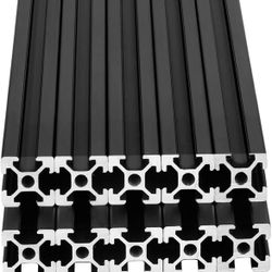 10pcs 48inch T Slot 2020 Aluminum Extrusion European Standard Anodized Linear Rail for 3D Printer Parts and CNC DIY 1220mm Black(48inch)