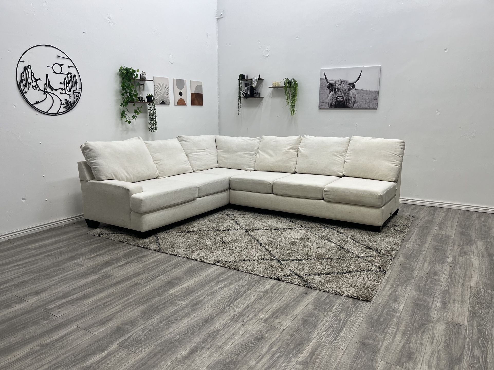 White Sectional Couch - Free Delivery 