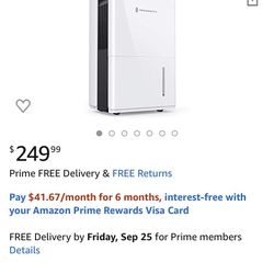 TaoTronics Dehumidifier 50 Pints, 4500 Sq. Ft Energy Star Dehumidifier with Pump, 6L Water Tank, Intelligent Humidity Control, Continuous Drainage fo