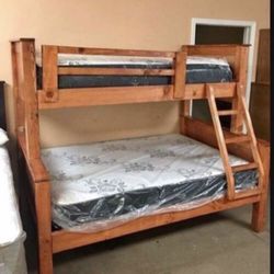 Bunk Bed Pinewood Mattress Deluxe Brand Include Twin Full