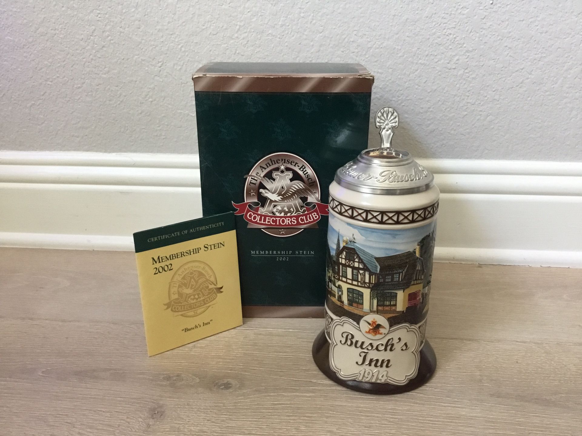2002 Anheuser Busch Collectors Club Membership Stein