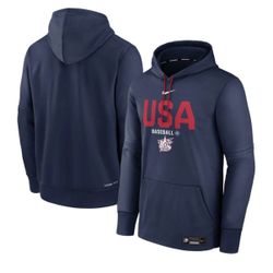 Team USA World Baseball Classic Nike Authentic Therma Fleece Pullover Hooded Sweatshirt 
