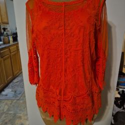 Women's Crochet Lace Top XL