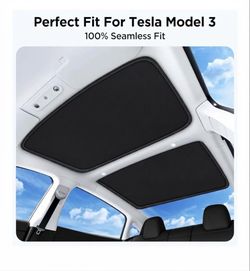 QINQINTU 2026 Upgraded for Tesla Model 3 Accessories Sunshade Roof [No Sag, Ice-Crystal Cooling Coat