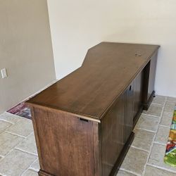 Solid Wood Executive Desk 77.5"D ×24"W×30"H