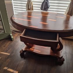 Vintage Empire Revival Oval Table Mahogany - $850 Or Best Offer